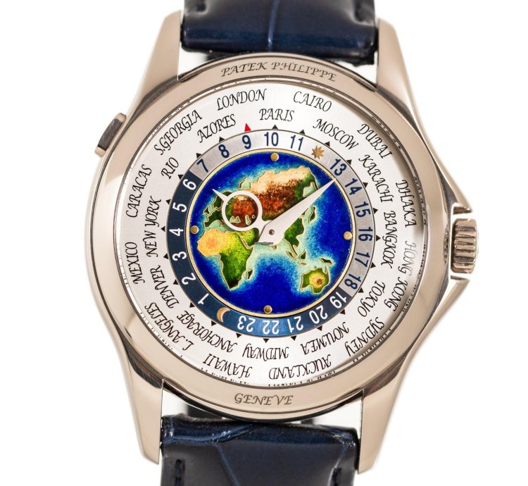 Patek Philippe World Time Cloisonn Ref-5131g-001 18k White Gold Folding Clasp Box Papers Bj-2011 Germany Excellent