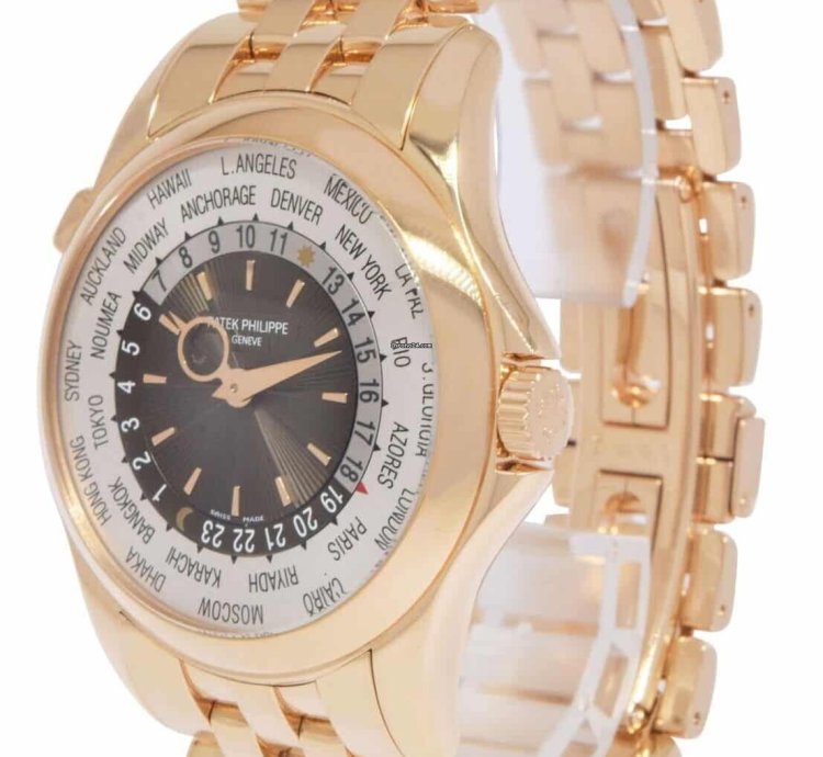 Patek Philippe World Time Complications 18k Rose Gold Mens 39 5mm Watch 5130 1r