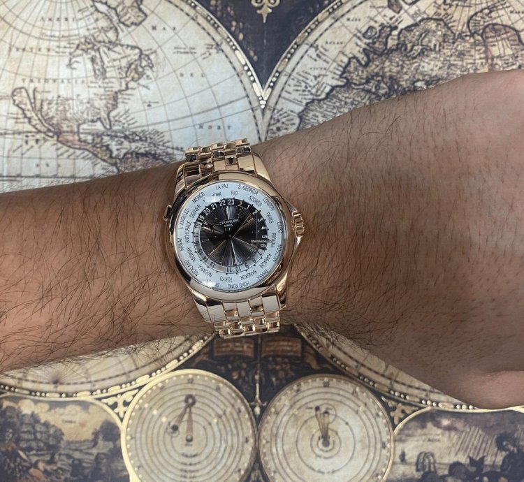 Patek Philippe World Time Complications 18k Rose Gold Mens 39 5mm Watch 5130 1r
