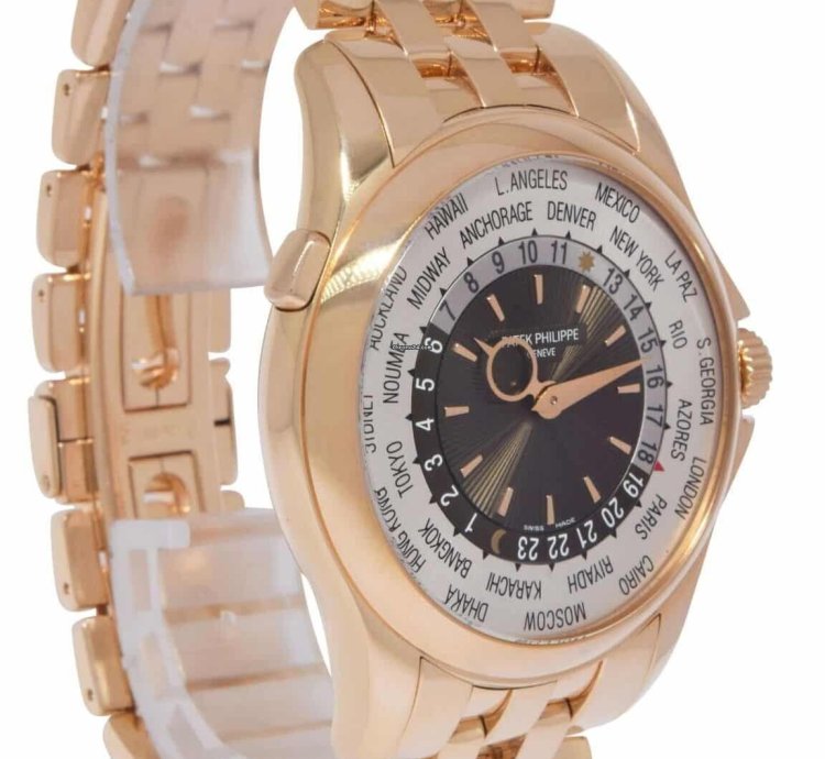Patek Philippe World Time Complications 18k Rose Gold Mens 39 5mm Watch 5130 1r