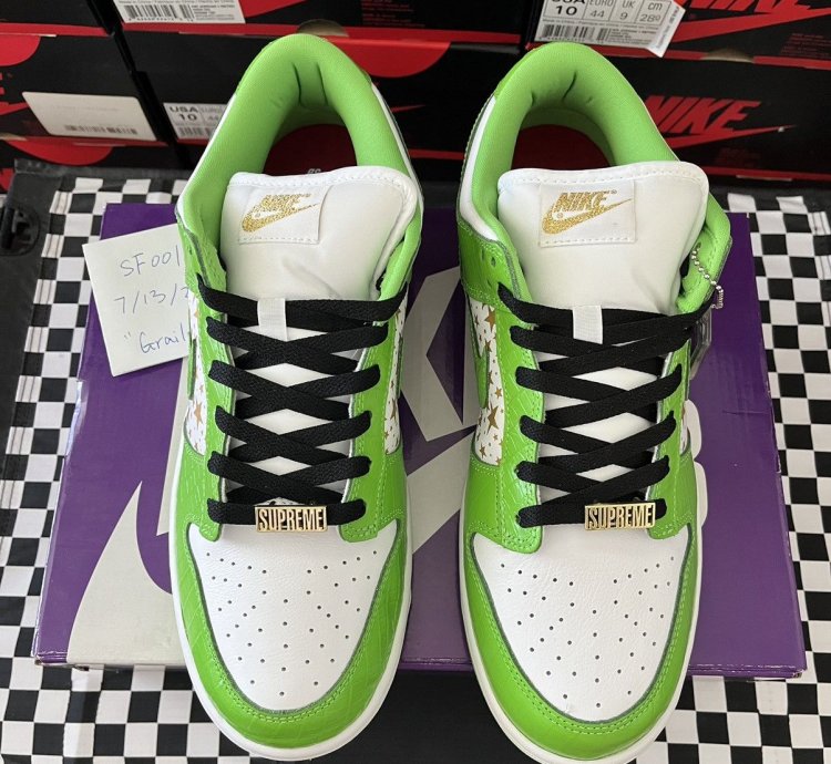 Ss21 Supreme Nike Sb Dunk Low Stars Mean Green Size 10 5