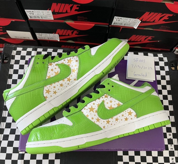Ss21 Supreme Nike Sb Dunk Low Stars Mean Green Size 10 5