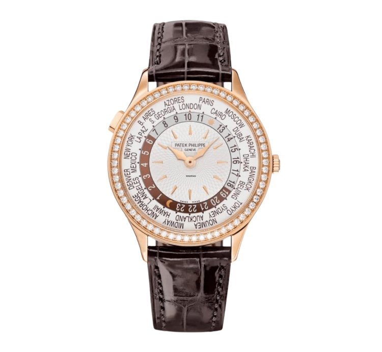 Patek Philippe World Time Complications 7130r-013 Rose Gold White Dial Diamond Bezel 2022