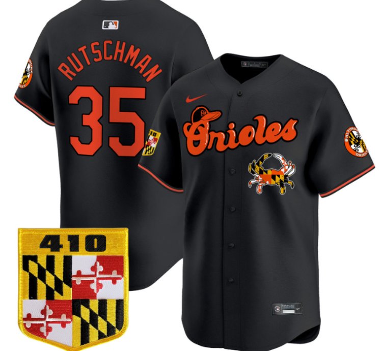 Adley Rutschman Jersey 35 Baltimore Orioles 410 Chesapeake Crab Patch Limited Stitched Black