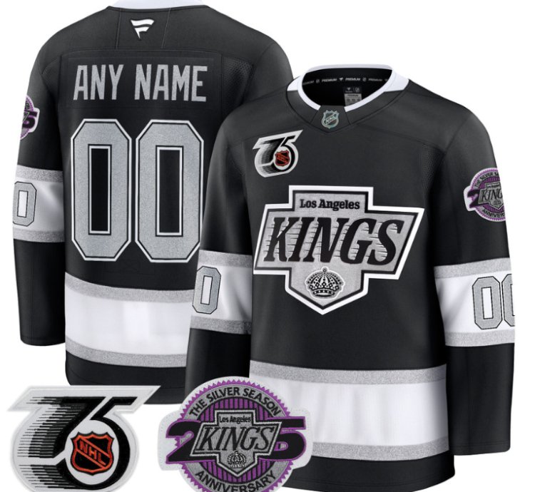 Men Custom Los Angeles Kings Jersey 91-92 75th 25th Anniversary Stitched Black