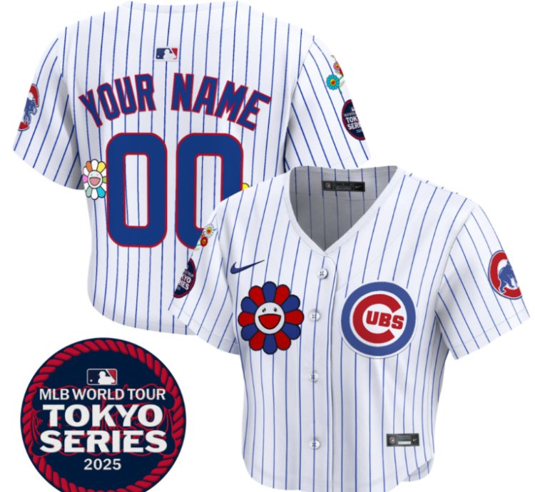 Custom Chicago Cubs Jersey Tokyo Series 2025 Crop Top Baseball Stitched Pinstripe