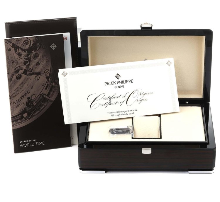 Patek Philippe World Time Complications White Gold Mens Watch 5231g Box Papers