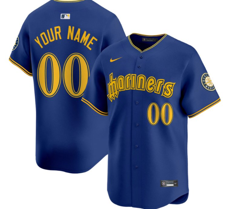 Custom Seattle Mariners Jersey 2025 Vapor Premier Limited Stitched Blue
