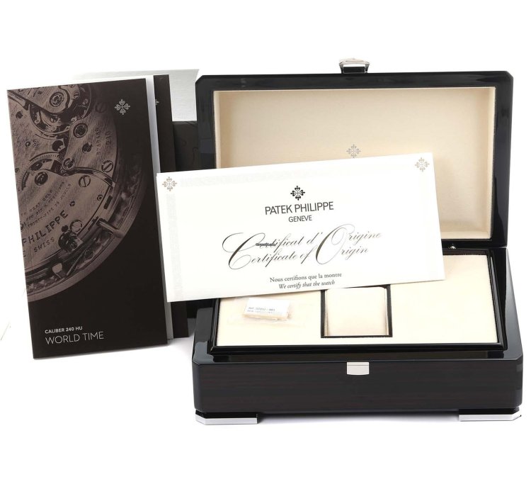 Patek Philippe World Time Complications White Gold Mens Watch 5231j Box Papers