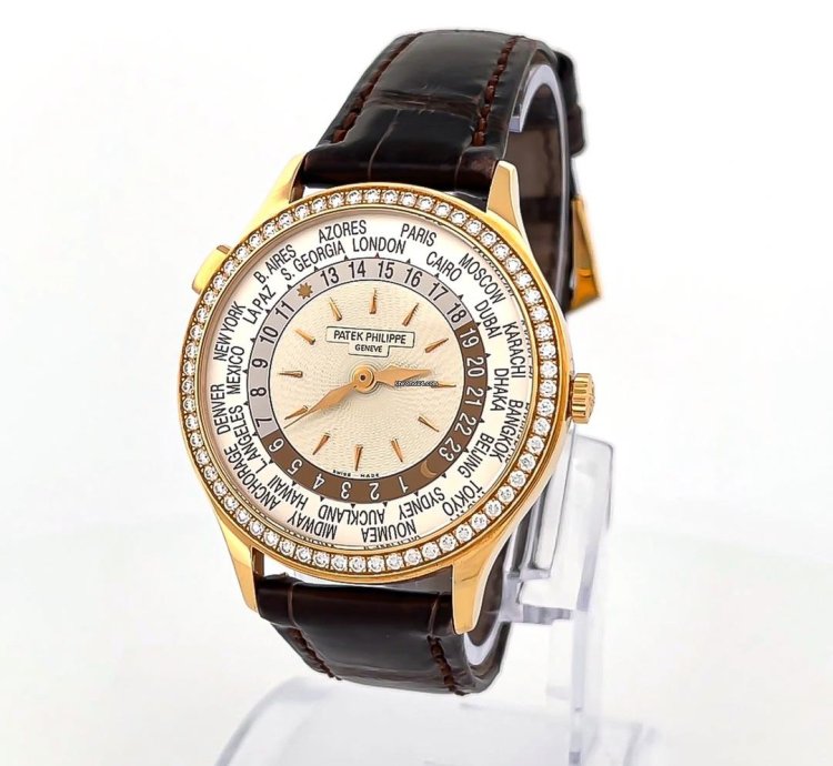 Patek Philippe World Time Complications World Time 36mm Box Papers Pink Gold With Diamond