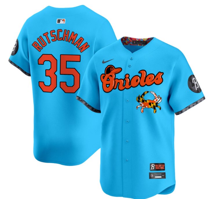 Adley Rutschman Jersey 35 Baltimore Orioles Maryland Blue Crab Vapor Stitched Light Blue