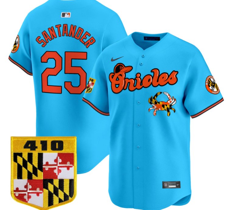 Anthony Santander Jersey 25 Baltimore Orioles 410 Chesapeake Crab Patch Limited Stitched Light Blue
