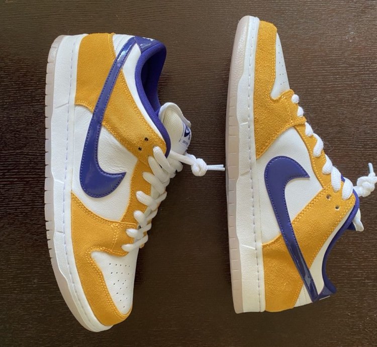 Us 12 Nike Sb Dunk Low Laser Orange Lakers Color
