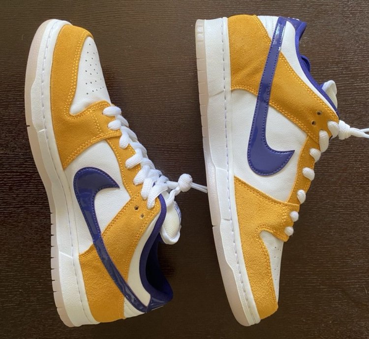 Us 12 Nike Sb Dunk Low Laser Orange Lakers Color