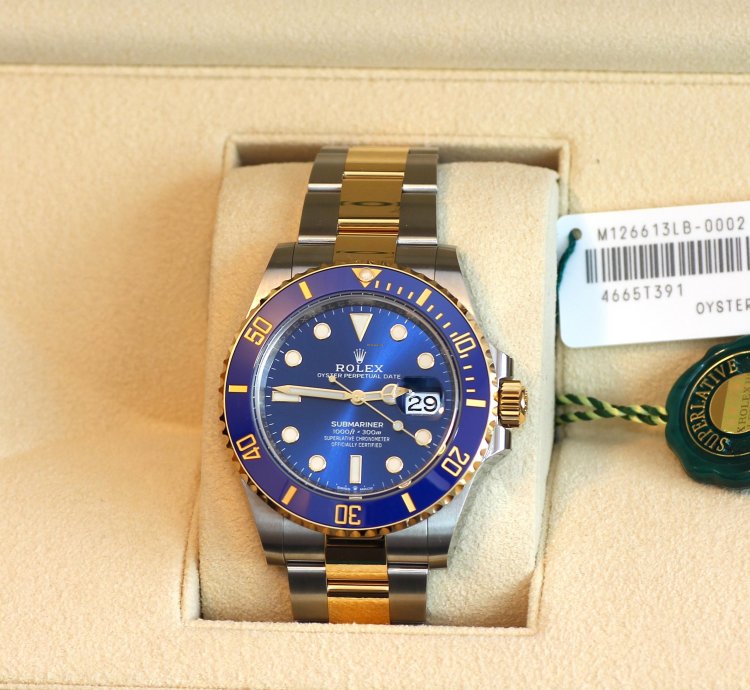 Rolex Submariner Date 126613lb 41mm Date Steel Yellow Gold Two Tone Blue Bezel