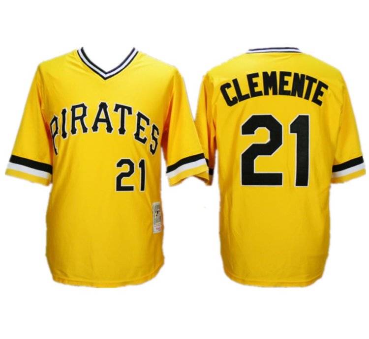 Pittsburgh Pirates Roberto Clemente Yellow 1971 Throwback Pullover Jersey
