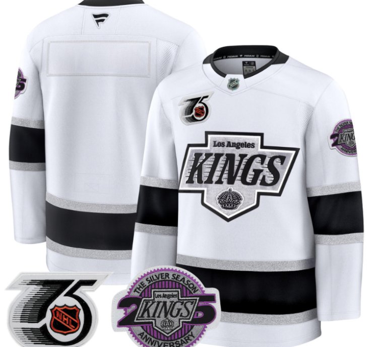 Men Team Jersey Los Angeles Kings 91-92 75th 25th Anniversary Stitched White