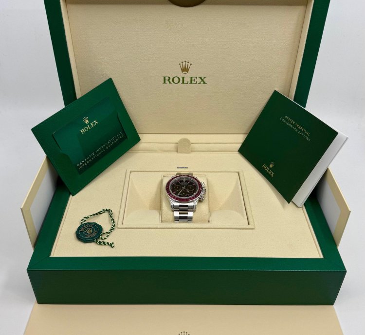 Rolex Daytona White Gold - 116509 - Red Sapphire - 126599tru - Custom Bezel