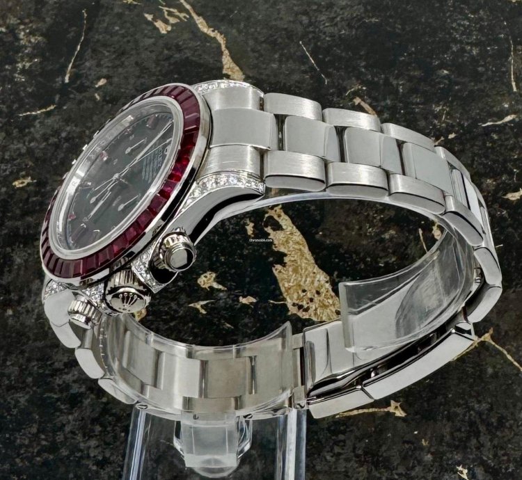 Rolex Daytona White Gold - 116509 - Red Sapphire - 126599tru - Custom Bezel