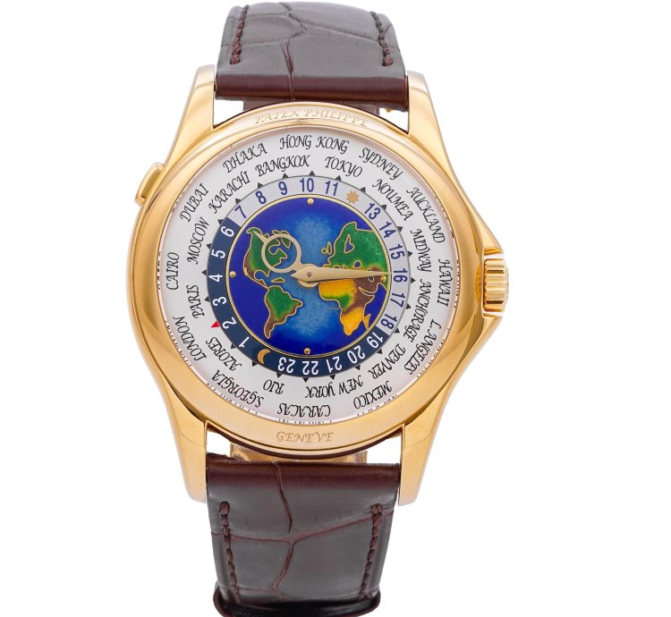 Patek Philippe World Time Enamel Dial Rare Yellow Gold 5131j