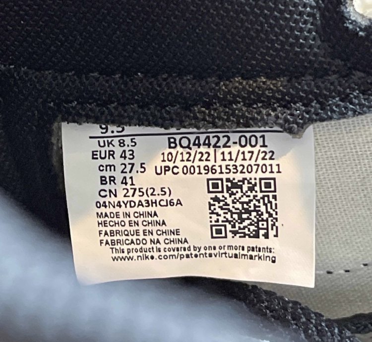 Nike Air Jordan Retro 1 85 1985 High Og Black White Size 9 5