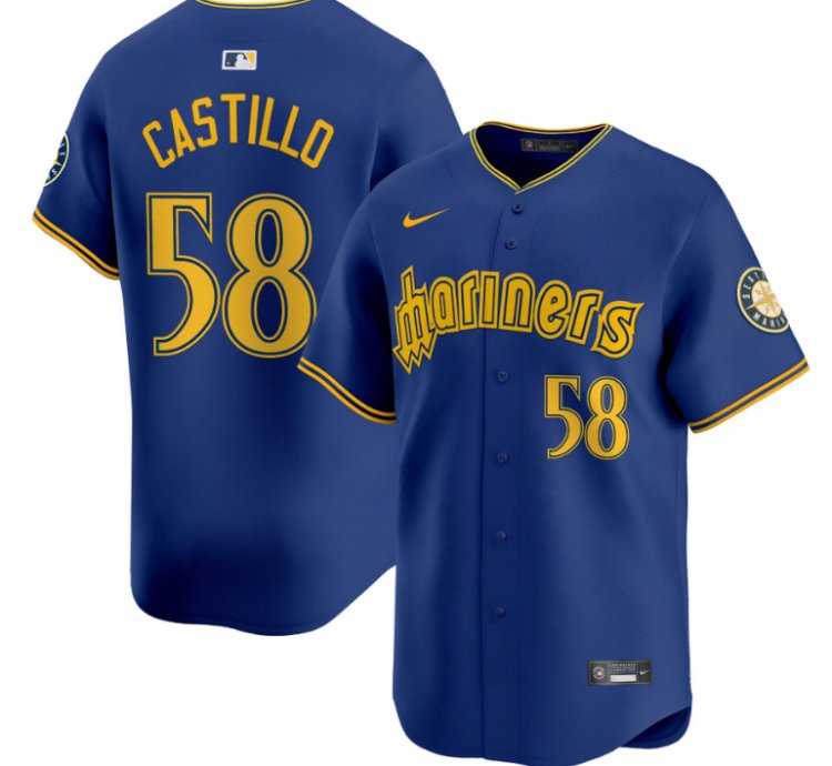 Luis Castillo Jersey 58 Seattle Mariners 2025 Vapor Premier Limited Stitched Blue