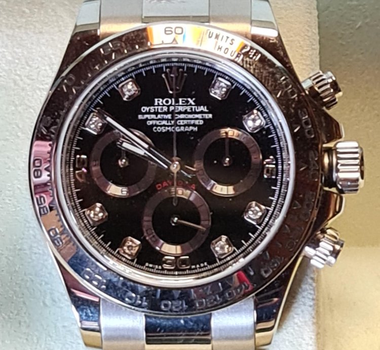 Rolex Daytona White Gold And Factory Diamonds