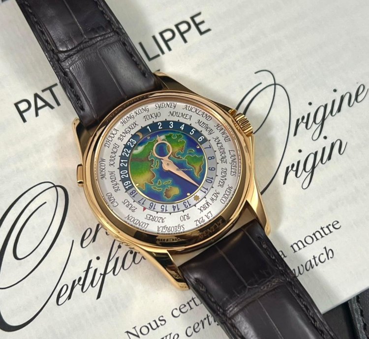 Patek Philippe World Time Full Set World Time Ref 5131r 5131 Rose Gold Enamel Cloisonne Dial