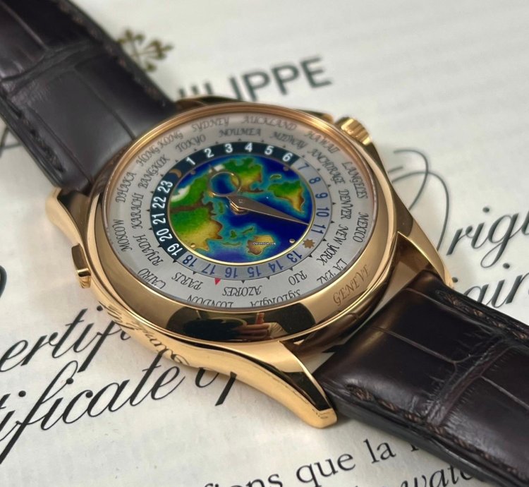 Patek Philippe World Time Full Set World Time Ref 5131r 5131 Rose Gold Enamel Cloisonne Dial