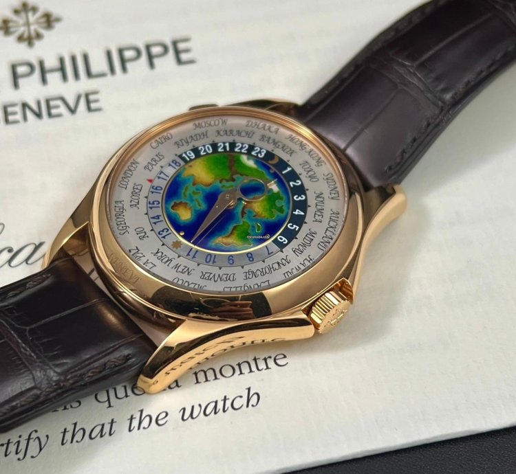 Patek Philippe World Time Full Set World Time Ref 5131r 5131 Rose Gold Enamel Cloisonne Dial