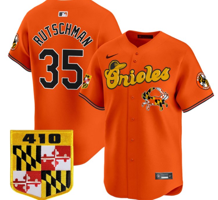 Adley Rutschman Jersey 35 Baltimore Orioles 410 Chesapeake Crab Patch Limited Stitched Orange