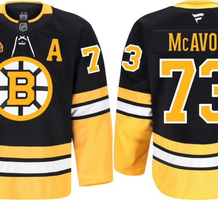 Mens Boston Bruins 73 Charlie Mcavoy Black 100th Anniversary Stitched Jersey