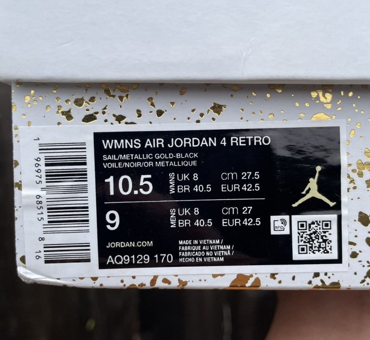 Nike Air Kordan 4 Metallic Gold Size 9 Men 10 5 Women