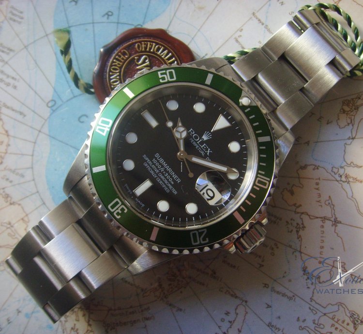 Rolex Submariner Date 2003 Serial Submariner Kermit Mark Flat Four Nos Condition With Papers