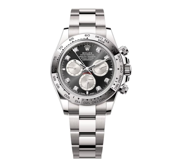 Rolex Daytona White Gold Black Dial With Diamonds 126509 Unworn Full Set