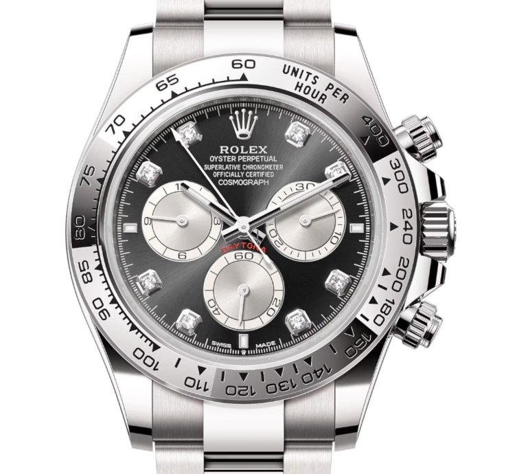 Rolex Daytona White Gold Black Dial With Diamonds 126509 Unworn Full Set