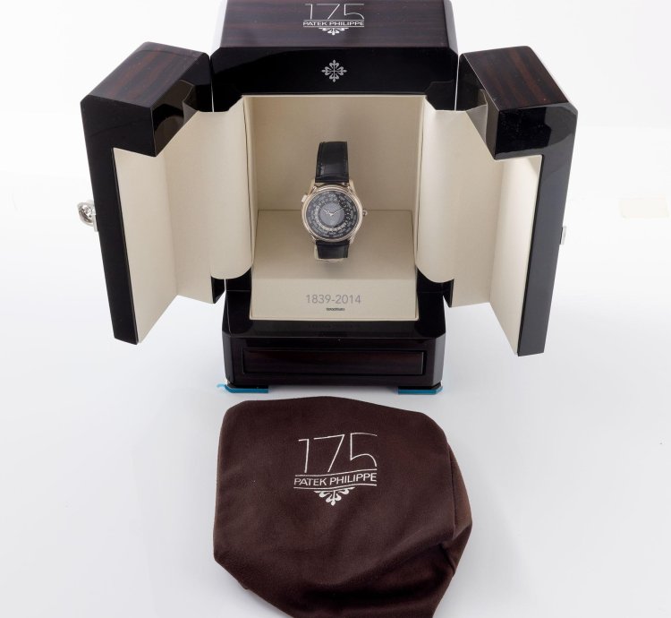 Patek Philippe World Time Moonphase 5575g 175th Anniversary In 18k White Gold Full Set