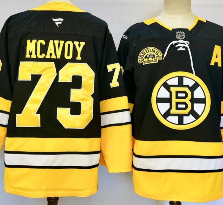 Mens Boston Bruins 73 Charlie Mcavoy Jersey Stitched Yellow