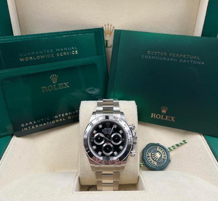 Rolex Daytona White Gold Black Diamond Dial 116509 Box Papers 2023