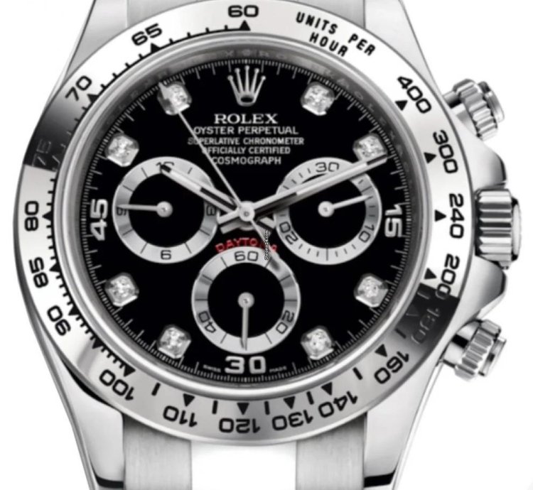 Rolex Daytona White Gold Black Diamond Dial 116509 Box Papers 2023