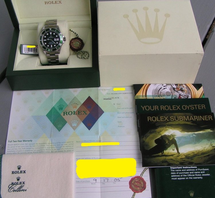 Rolex Submariner Date 2005 Submariner Kermit Nos With Stickers Boxes Papers Black Dial Green Bezel 16610lv