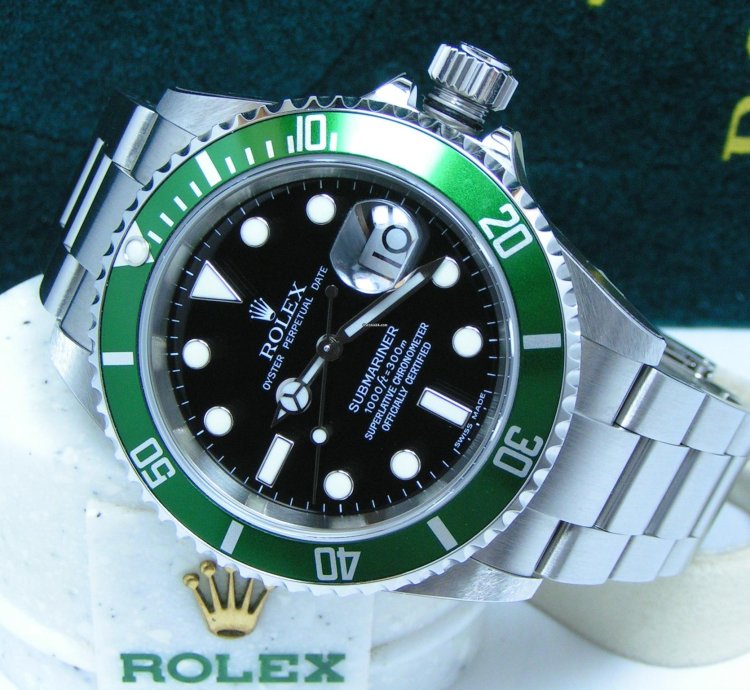 Rolex Submariner Date 2005 Submariner Kermit Nos With Stickers Boxes Papers Black Dial Green Bezel 16610lv