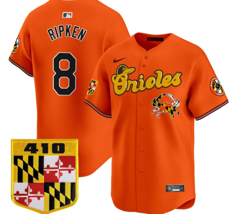 Cal Ripken Jersey 8 Baltimore Orioles 410 Chesapeake Crab Patch Limited Stitched Orange