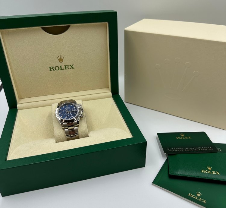 Rolex Daytona White Gold Blue Dial