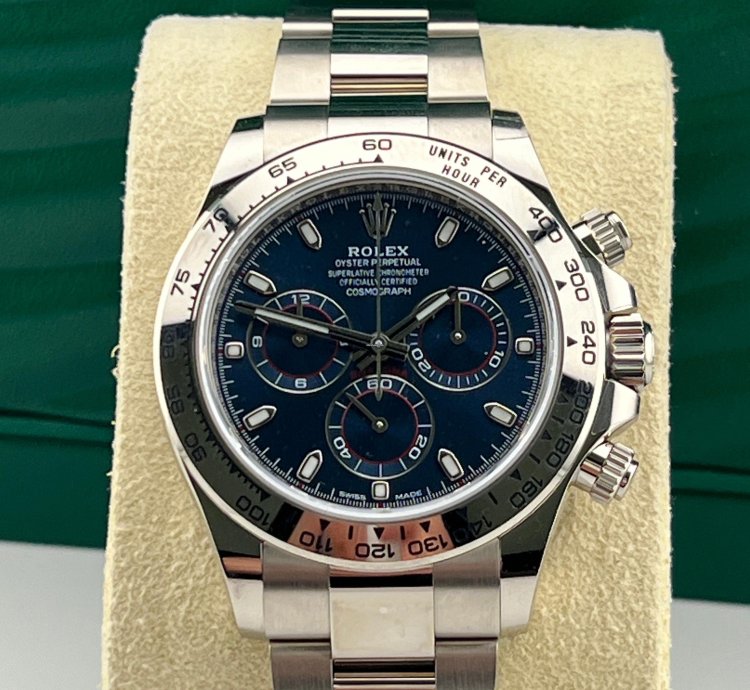 Rolex Daytona White Gold Blue Dial Discontinued