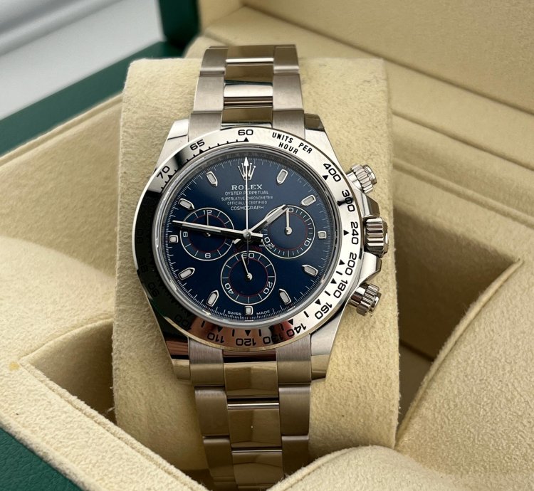 Rolex Daytona White Gold Blue Dial Discontinued