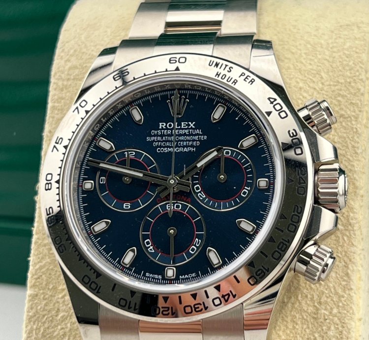 Rolex Daytona White Gold Blue Dial Discontinued