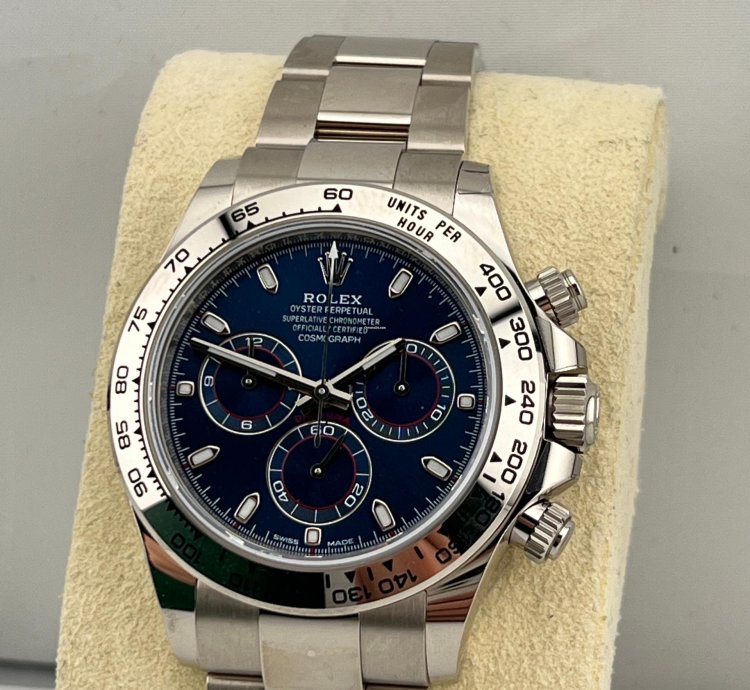 Rolex Daytona White Gold Blue Dial Discontinued
