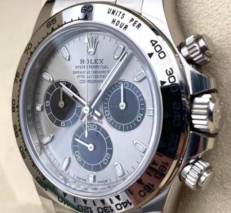 Rolex Daytona White Gold Cosmograph Daytona 40mm Watch - Steel And Black Index Dial 116509