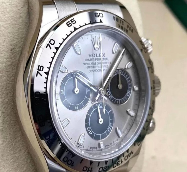 Rolex Daytona White Gold Cosmograph Daytona 40mm Watch - Steel And Black Index Dial 116509